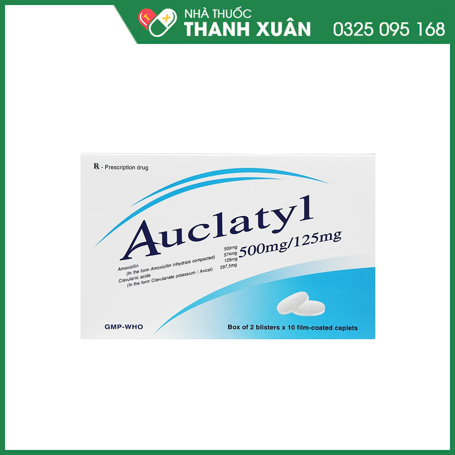Auclatyl 500mg/125mg thuốc kháng sinh điều trị nhiễm khuẩn đường hô hấp, tiết niệu - sinh dục, da và mô mềm, xương khớp và nha khoa